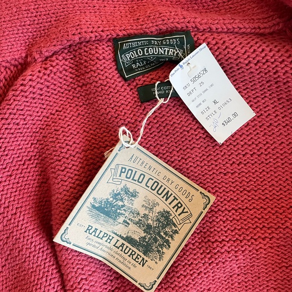 POLO COUNTRY RALPH LAUREN Vintage Dead-Stock Hand Knit Cardigan Sweater
XL NWT - Picture 3 of 5